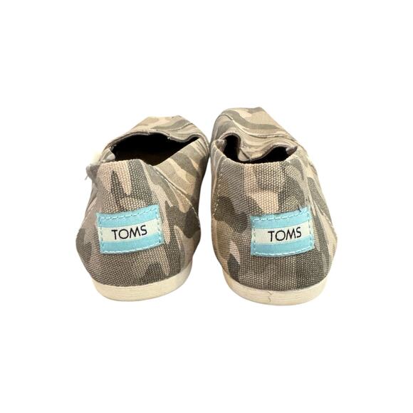 TOMS Camo Alpargata Slip On Flats Women’s 7.5 Taupe Grey Canvas Eco Comfort - Picture 7 of 10